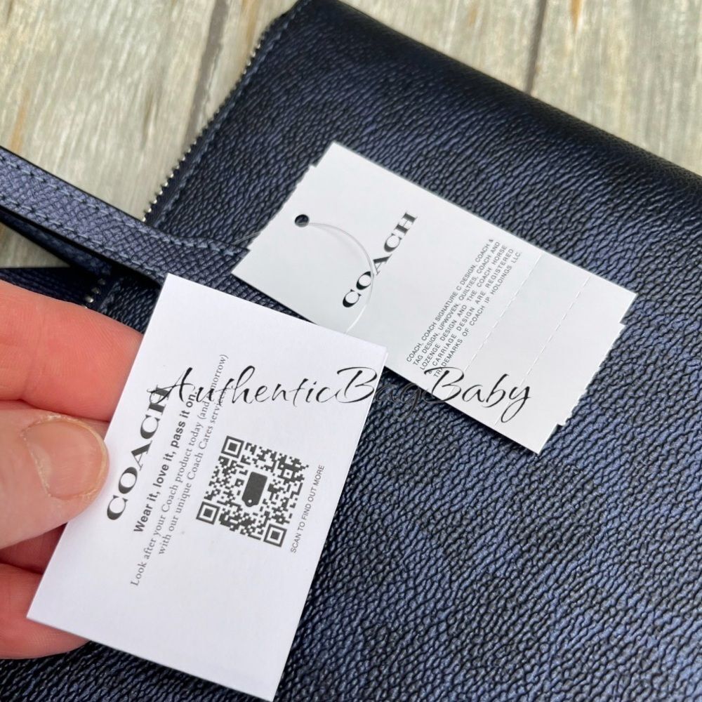 Coach Fiona Zip Tote Bag in Blue Metallic Purse - Picture 7 of 7